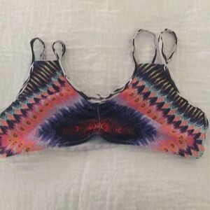 Aztec print halter bikini top